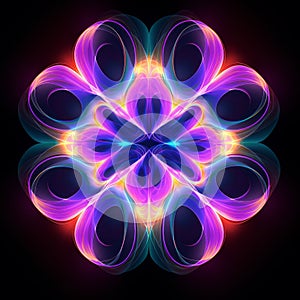 Colorful Abstract Flower With Symmetry And Translucency