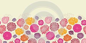 Colorful abstract flowers horizontal seamless