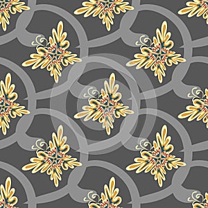 Colorful abstract flowers on a white background seamless pattern illustration
