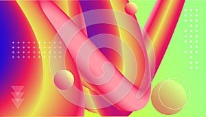 Colorful Abstract fluid wave. Modern poster with gradient 3d flow shape. Innovation background design