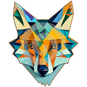Colorful Abstract fox head