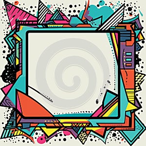 a colorful abstract frame with an image of a computer screen