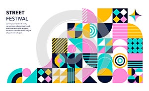 Colorful Abstract Geometric Background. Modern colorful concept design. Modular shapes and elements, vector illustration