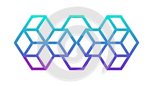 Colorful Abstract Geometric Hexagonal Pattern with a Vibrant Gradient. Modern Tech. vector design Generative AI