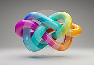 Colorful abstract geometric knot design with smooth gradient loops
