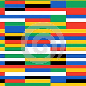 Colorful Abstract Geometric Pattern with Horizontal Stripes in Bold Colors.