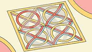 Colorful Abstract Geometric Pattern, Layered Squares, vector design Generative AI