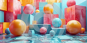 Colorful abstract geometric shapes background