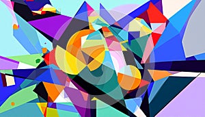 Colorful Abstract Geometric Shapes and Forms Backdrop