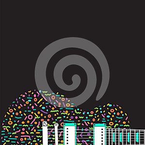 Colorful abstract guitar background