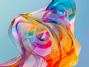 A colorful abstract image of a flowing liquid