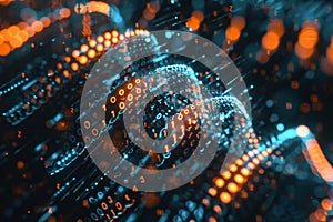 A colorful, abstract image of a spiral made up of many small dots