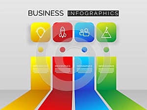 Colorful abstract infographic with icons