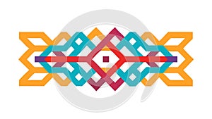 Colorful Abstract Interlocking Geometric Pattern, vector design Generative AI