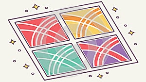 Colorful Abstract Intersecting Lines Pattern Vector, vector design Generative AI