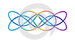 Colorful Abstract Intertwined Loop Pattern, vector design Generative AI