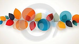 Colorful abstract leaf design, flowing banner, white background, website header