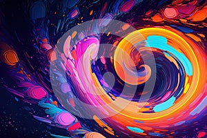 Colorful abstract lines and swirls, colorful background. Ai generative, illustration