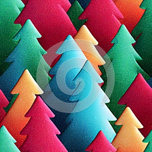 Colorful abstract marzipan candy christmas trees seamless pattern