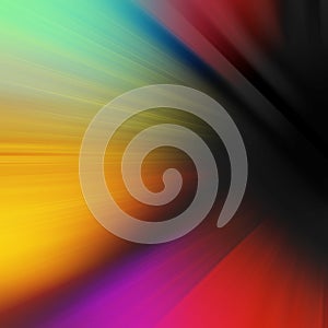 Colorful abstract motion blur background with streaks of light in yellow red orange blue green and purple, zoom perspective design