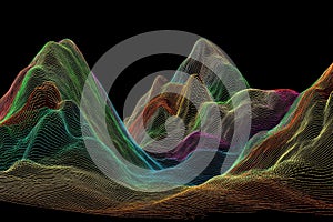 Rainbow Wireframe Mountains