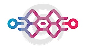 Colorful Abstract Network Representing Interconnected Systems, vector design Generative AI