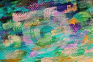 Colorful abstract oil painting art background. Texture of canvas and oil. Abstract background for design.