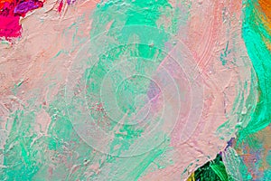 Colorful abstract oil painting art background. Texture of canvas and oil. Abstract background for design.