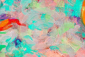 Colorful abstract oil painting art background. Texture of canvas and oil. Abstract background for design.