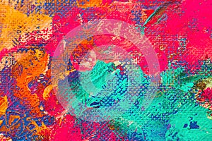 Colorful abstract oil painting art background. Texture of canvas and oil. Abstract background for design.