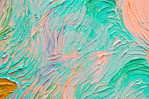 Colorful abstract oil painting art background. Texture of canvas and oil. Abstract background for design.