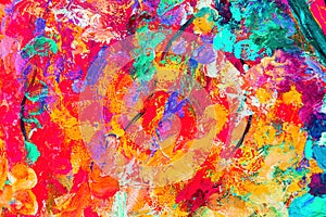 Colorful abstract oil painting art background. Texture of canvas and oil. Abstract background for design.