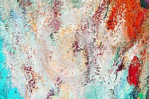 Colorful abstract oil painting art background. Texture of canvas and oil. Abstract background for design.