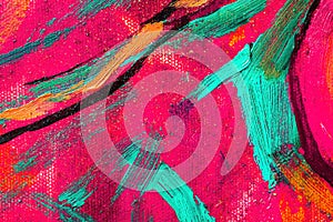 Colorful abstract oil painting art background. Texture of canvas and oil. Abstract background for design.