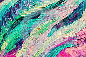 Colorful abstract oil painting art background. Texture of canvas and oil. Abstract background for design.