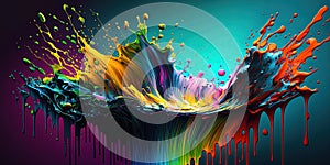 Colorful abstract oil painting style. Generative Ai