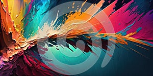 Colorful abstract oil painting style. Generative Ai