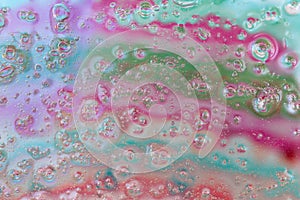 Colorful Abstract Oil on Water Bubble Fizzy Background photo