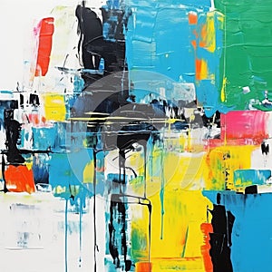 Colorful Abstract Painting Inspired By Folk Art And Gerhard Richter
