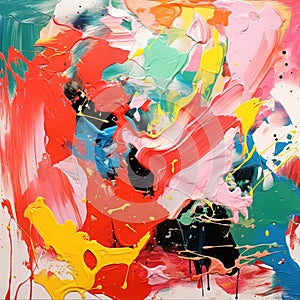 Colorful Abstract Painting With Playful Distortions And Bright Palette