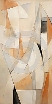 Colorful Abstract Painting With Soft Cubism Style And Dramatic Diagonals photo