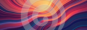 A colorful, abstract painting with a wave-like pattern photo