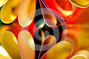 Colorful abstract paper composition with mirror reflection