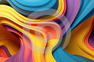 Colorful Abstract Paper Waves