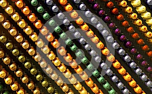 Colorful abstract pattern of knobs