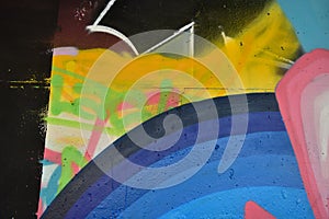 Colorful abstract patterns on a wall photo