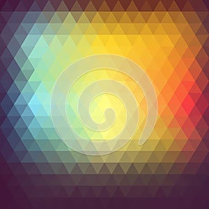 Colorful abstract polygon.Retro background