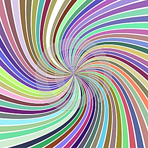 Colorful abstract psychedelic spiral ray burst stripe background
