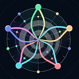 Colorful Abstract Radar Data Visualization Chart