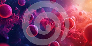 Colorful abstract representation of cosmic cells and nebulae in space